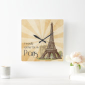 パリの正方形の柱時計 スクエア壁時計 (ホーム)