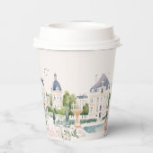 パリの水彩画のような庭園 メルシー・ブーケ 紙コップ (裏面)