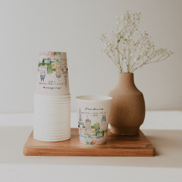 パリの水彩画のような庭園 メルシー・ブーケ 紙コップ