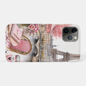 パリの水彩画 ピンクのiPhone / iPadケース Case-Mate iPhoneケース (裏面(横))