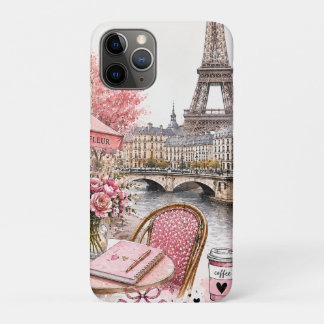 パリの水彩画 ピンクのiPhone / iPadケース iPhone 11 Proケース