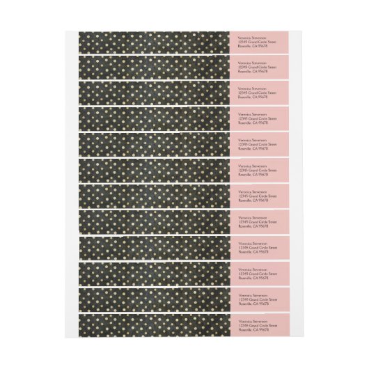 パリの水玉模様の覆いの宛名ラベル ラップアラウンドラベル (シート)
