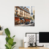 パリの水絵画色 ポスター (ホームオフィス)