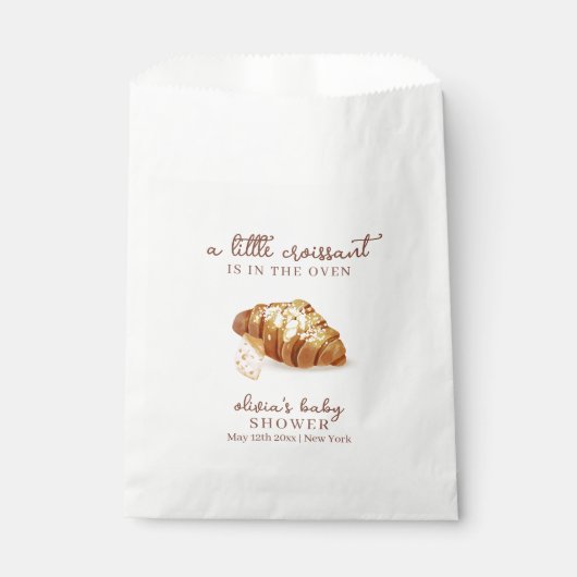 パリの焼き菓子店のクロワッサン 赤ちゃん歓迎会 フェイバーバッグ (正面)