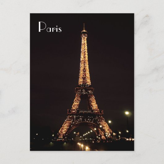 パリの照明: エッフェル塔 ポストカード (正面)
