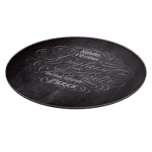 パリの田舎地方の黒板スクリプフランスのト カッティングボード (角)