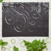 パリの田舎地方の黒板スクリプフランスのト キッチンタオル (折り畳み)