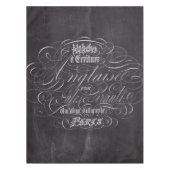 パリの田舎地方の黒板スクリプフランスのト テーブルクロス (正面)