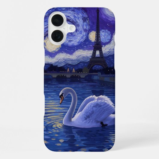 “パリの白鳥:星空の反射” iPhoneケース (裏面)