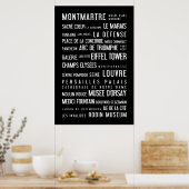 パリの白黒ポスエレガントター ポスター (キッチン)