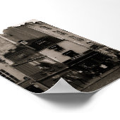 パリの白黒通り写真 ポスター (角)