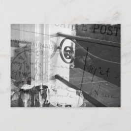 パリの白黒郵便はがきの朝食 ポストカード