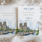 パリの目的地の日付を保存ノートルダム 招待状