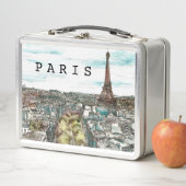 パリの眺めの行先|のヴィンテージのエッフェル塔 メタルランチボックス (インサイチュ)
