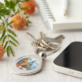 パリの秋 | ジンジャーキャット・アット・ア・カフェ キーホルダー (側面)