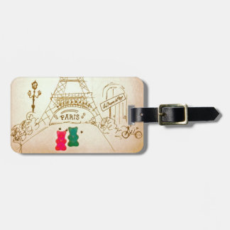 パリの粘着性くま ラゲッジタグ