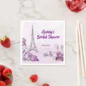 パリの紫色のアイリス フランス 特別な機会 スタンダードカクテルナプキン (インサイチュ)