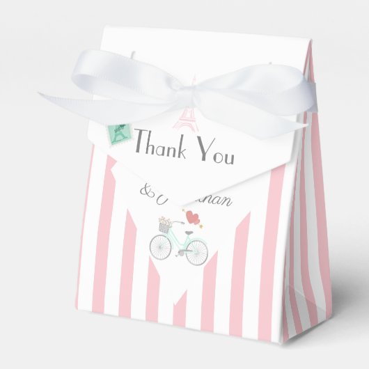 パリの結婚式のお礼 フェイバーボックス (正面サイド)