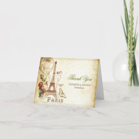 パリの結婚式のサンキューカード サンキューカード (正面)
