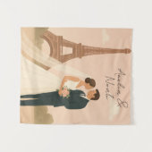 パリの結婚式招待状 | エレガントなエッフェル塔 タペストリー (正面(横))