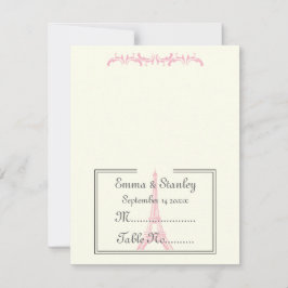 パリの結婚式 ピンク エッフェル塔 アイボリー テーブルカード