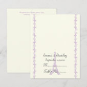 パリの結婚式 紫 エッフェル塔 席札 招待状 (正面/裏面)