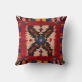 「パリの絶妙な赤キリム枕:パリを追加 クッション (裏面)