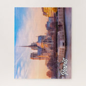 パリの美しい夕日，フランス ジグソーパズル (縦)