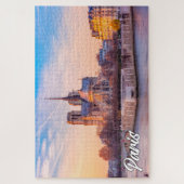 パリの美しい夕日，フランス ジグソーパズル (縦)