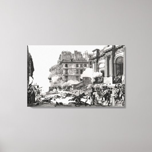 パリの聖ローチ教会の前で撮影 キャンバスプリント (正面)