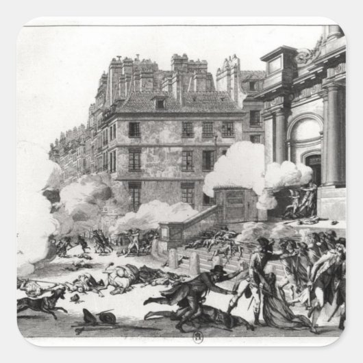 パリの聖ローチ教会の前で撮影 スクエアシール (正面)