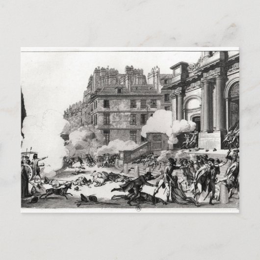 パリの聖ローチ教会の前で撮影 ポストカード (正面)