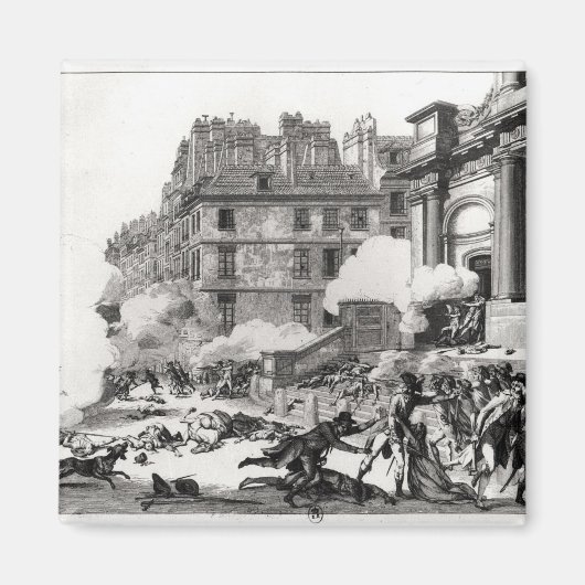 パリの聖ローチ教会の前で撮影 マグネット (正面)