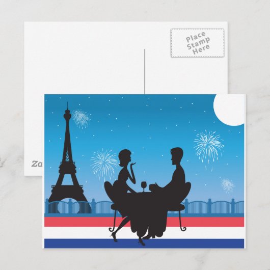 パリの背景 ポストカード (正面/裏面)