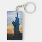パリの自由の女神のレプリカに関する夕日 キーホルダー (裏面)