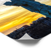 パリの自由の女神のレプリカに関する夕日 ポスター (角)