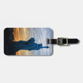 パリの自由の女神のレプリカに関する夕日 ラゲッジタグ (正面横)