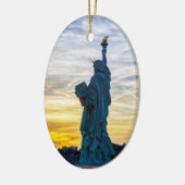 パリの自由の女神像の夕焼け セラミックオーナメント (左)
