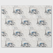 パリの自転車のForgetmenotの包装紙 ラッピングペーパー (フラット)