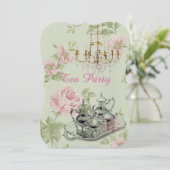 パリの花の春のブライダルシャワーのお茶会 招待状 (スタンド正面)