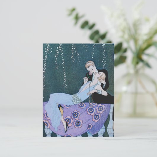 パリの花火大会のアールデコはがき ポストカード (スタンド正面)