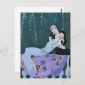 パリの花火大会のアールデコはがき ポストカード (正面/裏面)