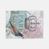 パリの花 フリースブランケット (正面(横))