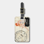 パリの荷物のラベルの夜 ラゲッジタグ (正面縦)