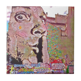 パリの落書きのPomipidou博物館 タイル