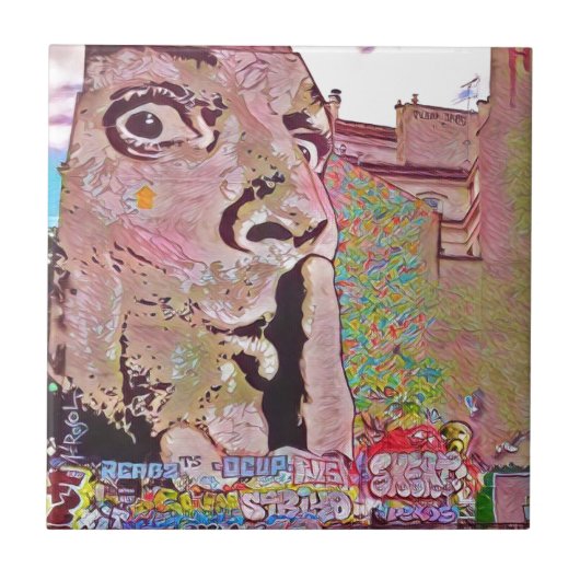 パリの落書きのPomipidou博物館 タイル (正面)