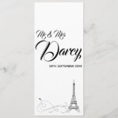 パリの落書き メニュー (裏面)