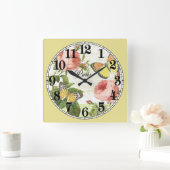 パリの蝶 スクエア壁時計 (ホーム)