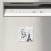 パリの街の地図とエッフェル塔の引用ウォールアート マグネット (インサイチュ (食洗機))