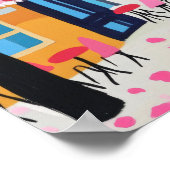 パリの街の桜の花のカフェの壁画 ポスター (角)